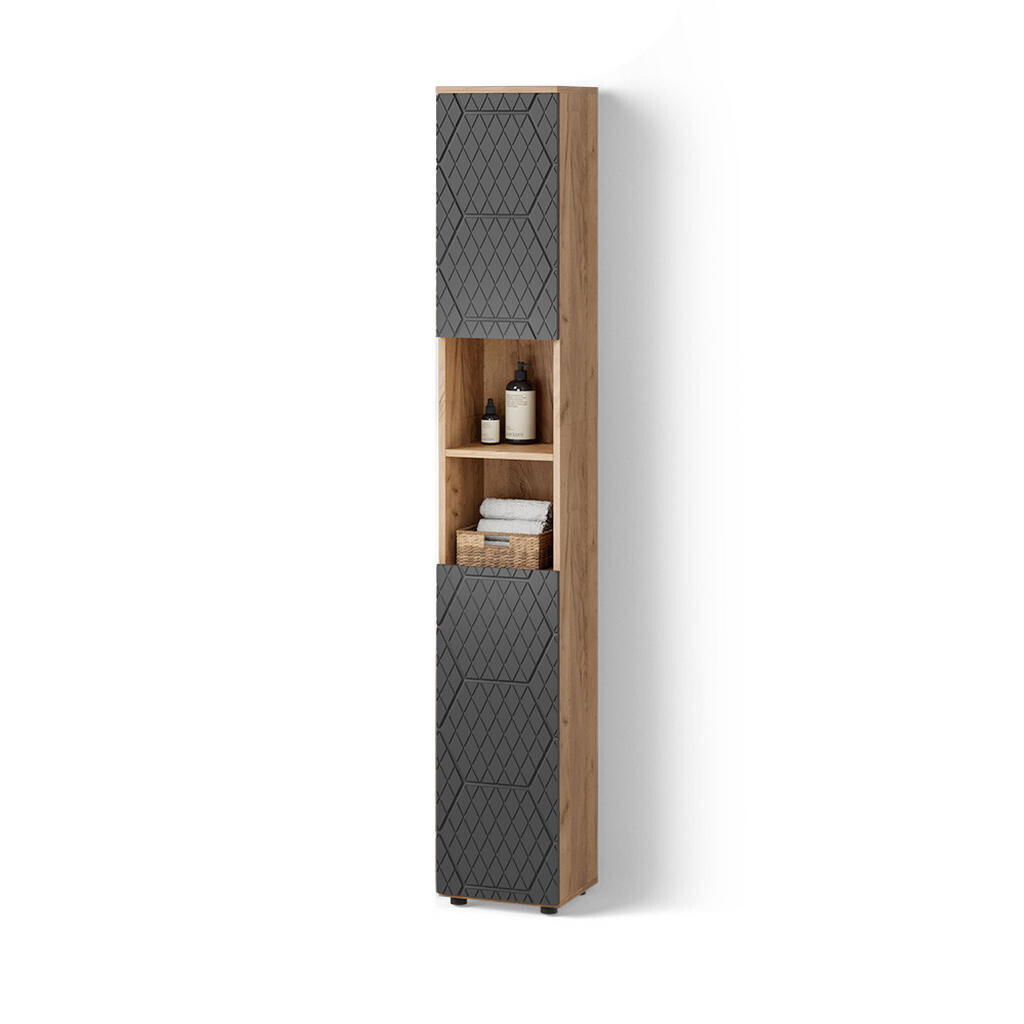 Livinity® KOUPELNOVÁ SKŘÍŇKA Ronco Antracit se strukturou včelí plástve 30 x 192 cm