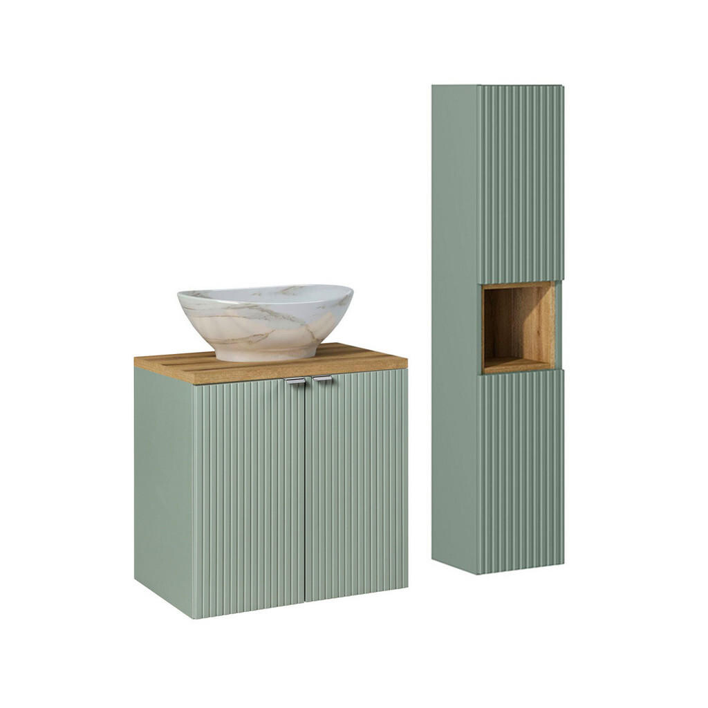 Petits-meubles KOUPELNOVÝ NÁBYTEK 60cm Jade 2er-Set Zelená a dřevo