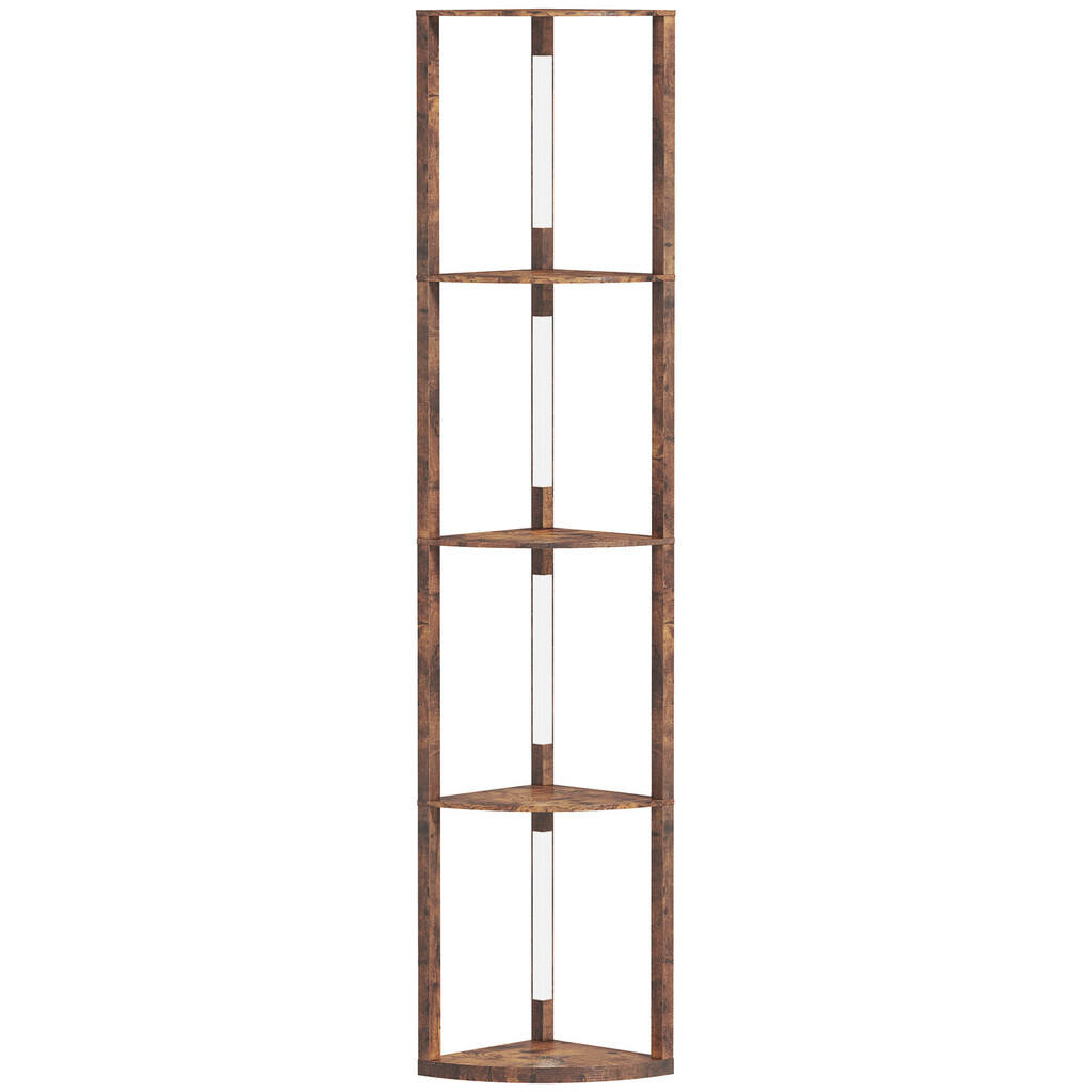HOMCOM STOJACÍ lampa z MDF, rustikální hnědá