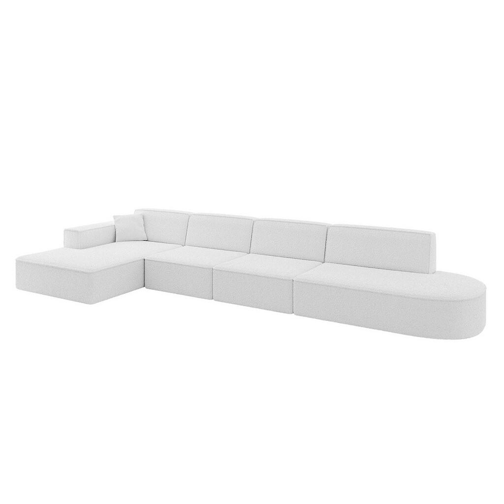 ALTDECOR ROHOVÁ sedačka s otomanem vlevo IREA-L3-v4 – 412 × 165 × 77 cm, bílá