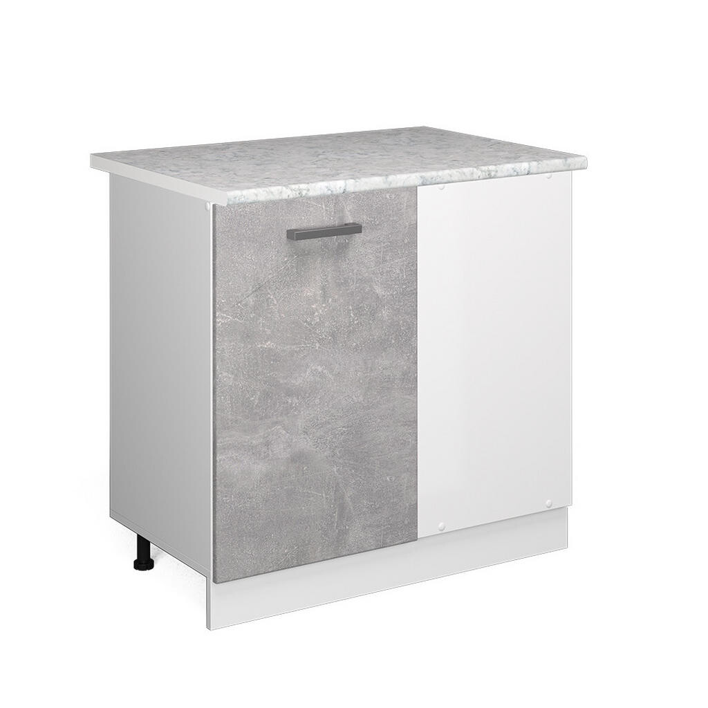 Vicco UNIVERZÁLNÍ ROHOVÁ SKŘÍŇ R-Line Beton 86 cm s dvířky, s pracovní deskou