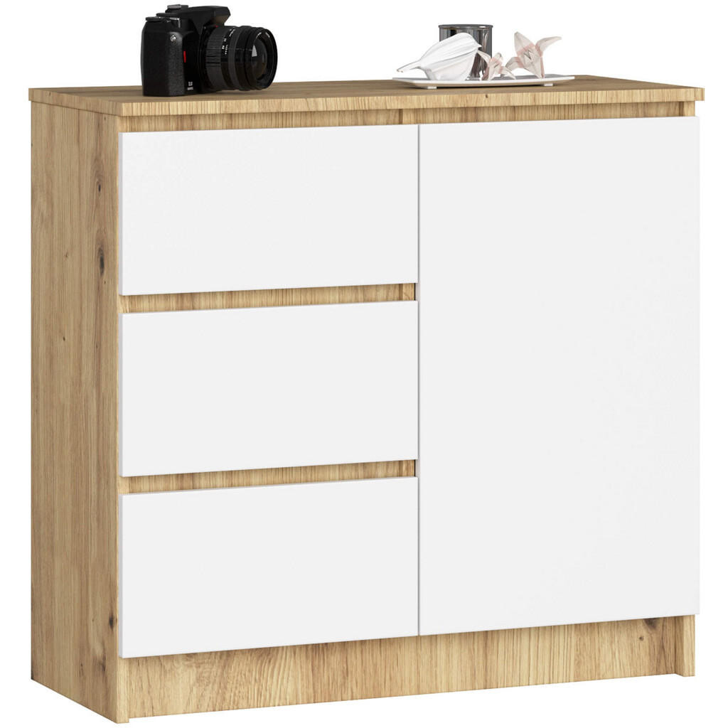 RAUMHIRSCH FURNITURE KOMODA dub Artisan, bílá 77/80/35