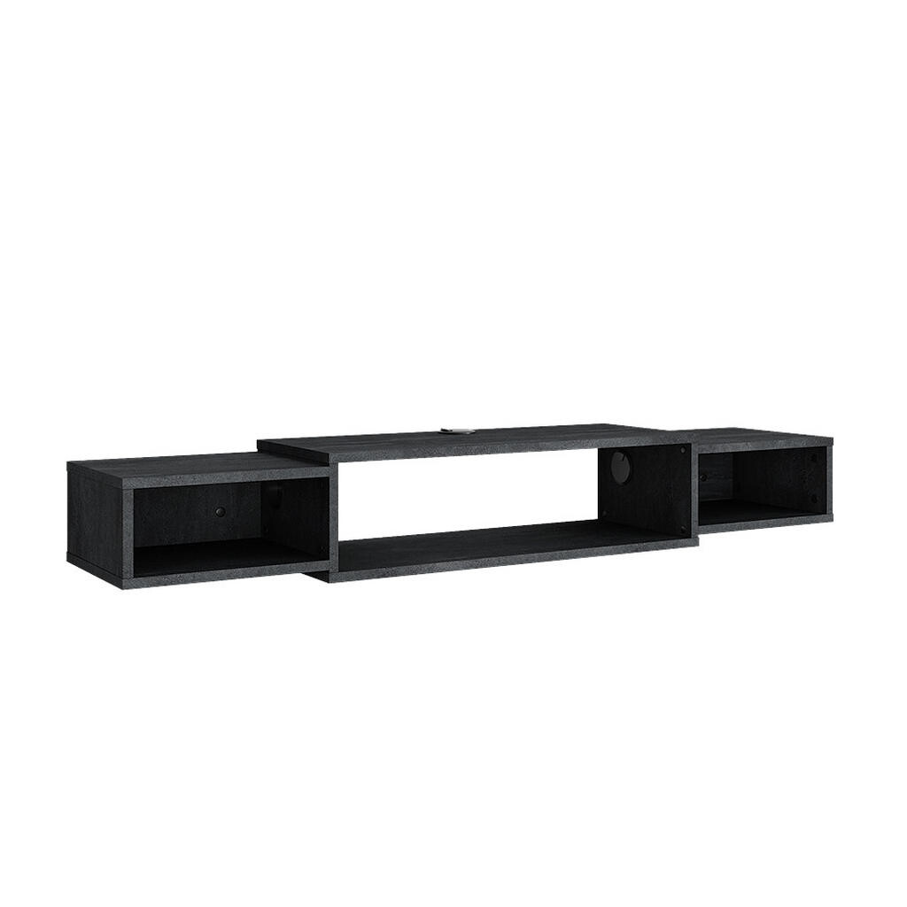 Vicco NÍZKÝ NÁBYTEK POD TELEVIZI Nordic Černý beton 139.7 x 20.3 cm s otevřenými policemi
