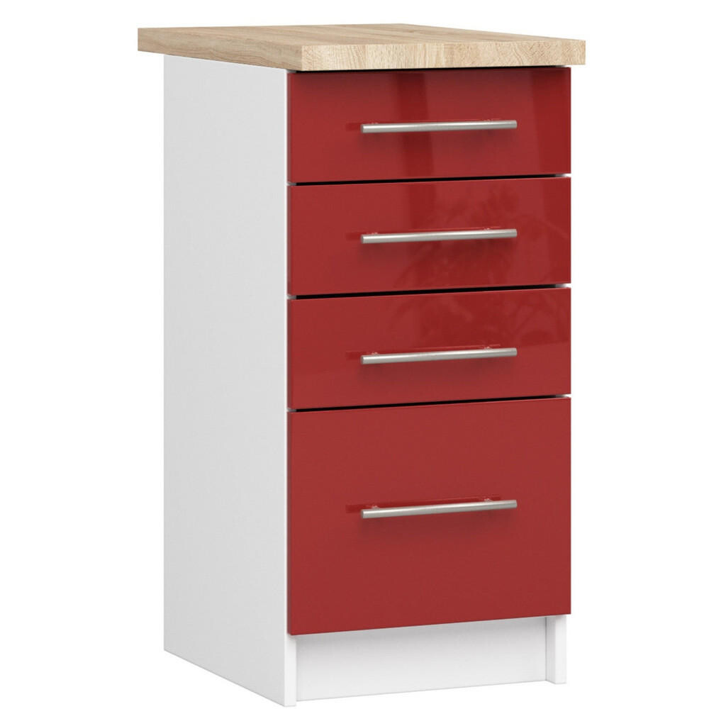 RAUMHIRSCH FURNITURE SPODNÍ SKŘÍŇKA Bílá, lesklá červená 85/40/46