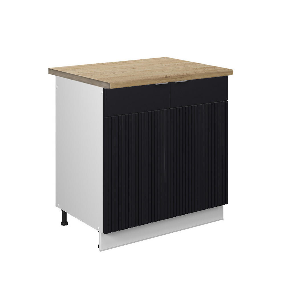 Vicco SKŘÍŇKA POD DŘEZ Fame-Line Černý pruhovaný 80 cm , PD Dub