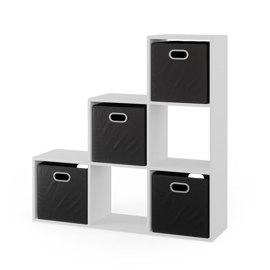 Vicco SCHODIŠŤOVÝ REGÁL Bílá 107.2 x 107.8 cm se skládacími boxy opt.3