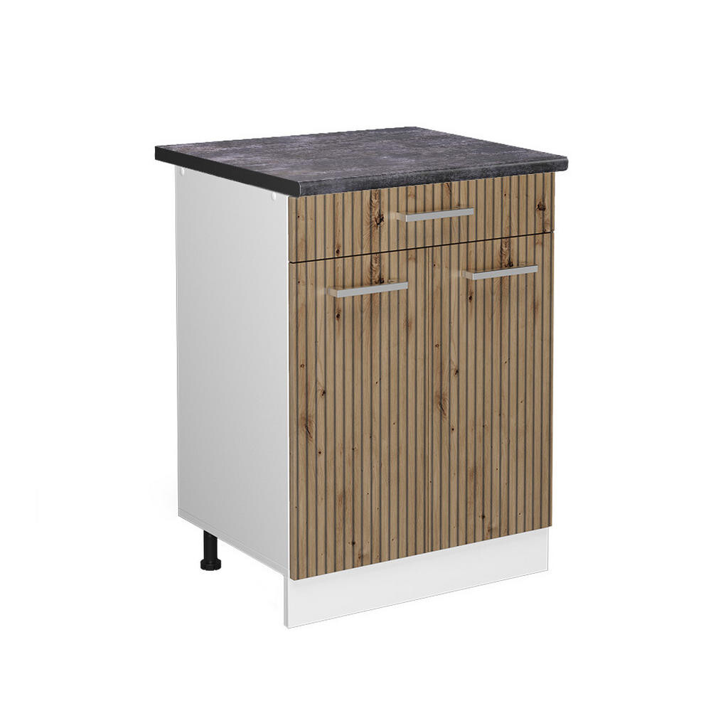 Vicco SPODNÍ SKŘÍŇKA KUCHYŇSKÉ LINKY R-Line Řemeslný dub 60 cm se zásuvkou, PD Antracit