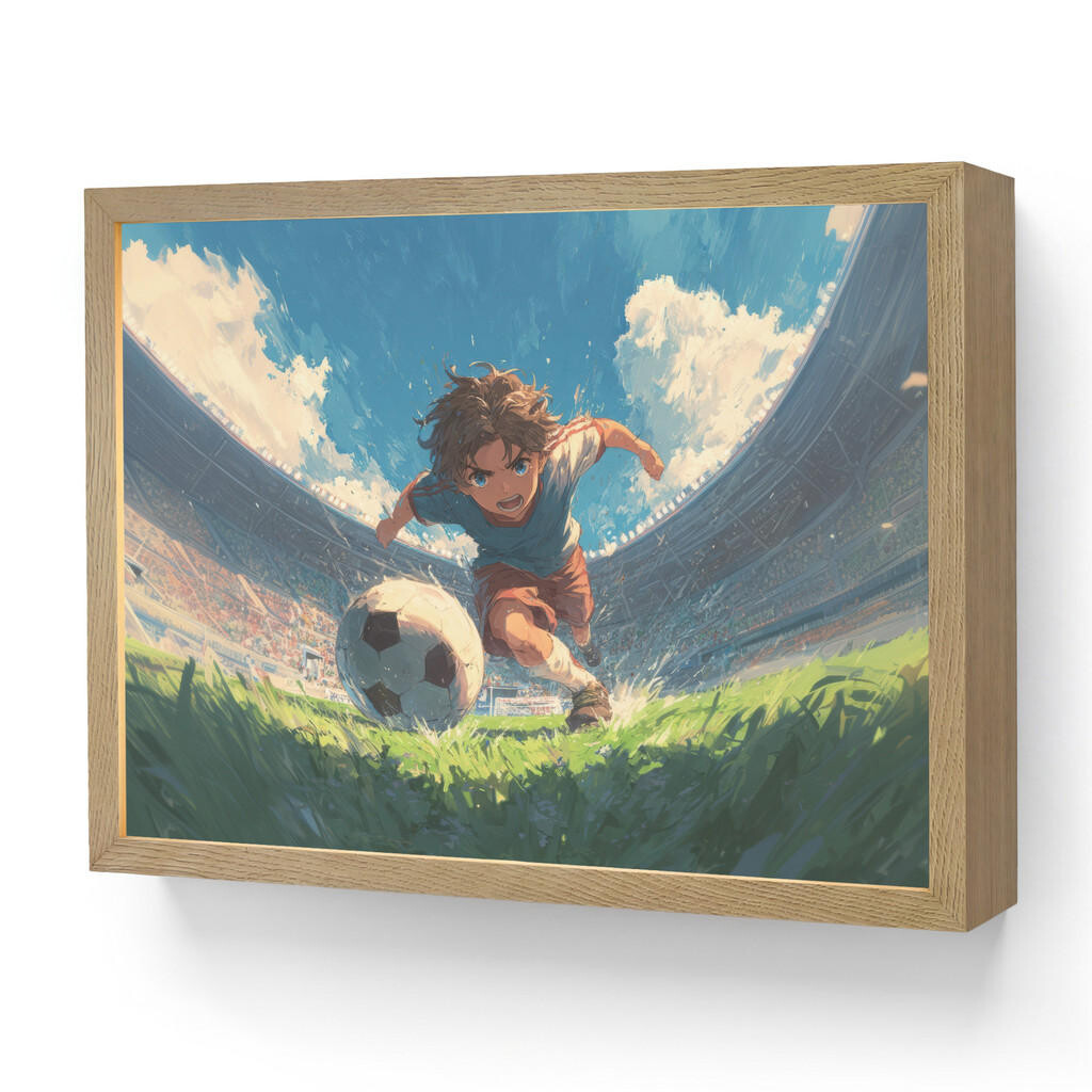 OnlyWow NÁSTĚNNÁ LAMPA S AKUMULÁTOREM Stadion - Fotbalista - Míč 40x30 cm