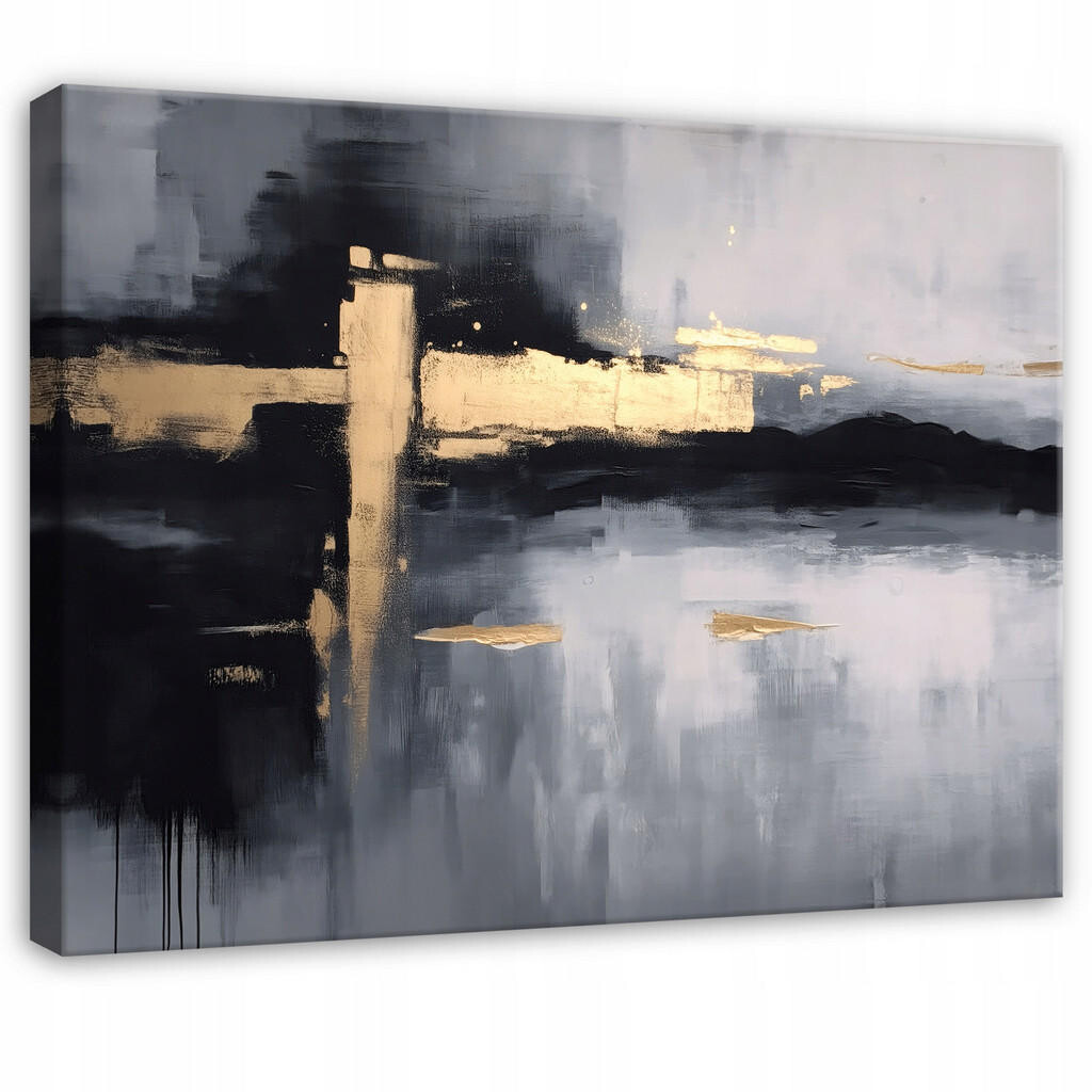 Wallarena OBRAZ na plátně Abstraktní mramor černý 120x80 cm