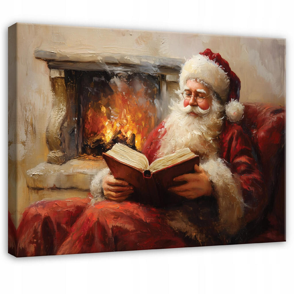 Wallarena OBRAZ na plátně Santa Claus Slavnostní hnědý 60x40 cm