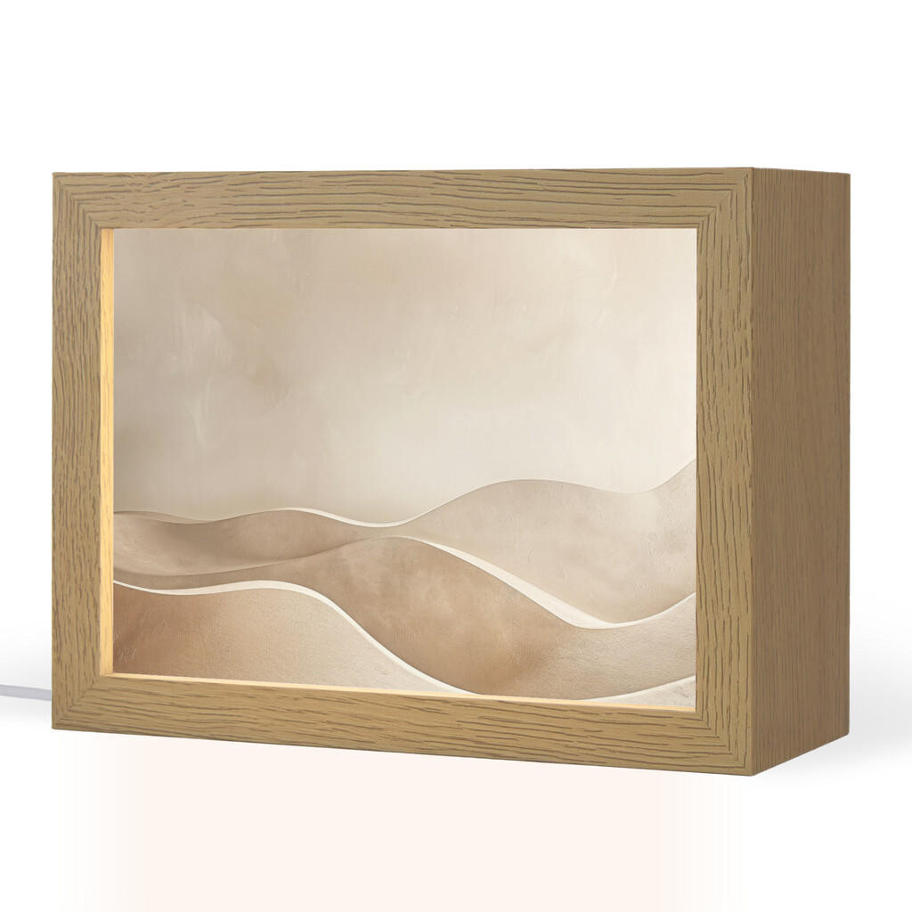 OnlyWow STOLNÍ LAMPA Béžová - Příroda - Abstraktní - Moderní 20x15 cm