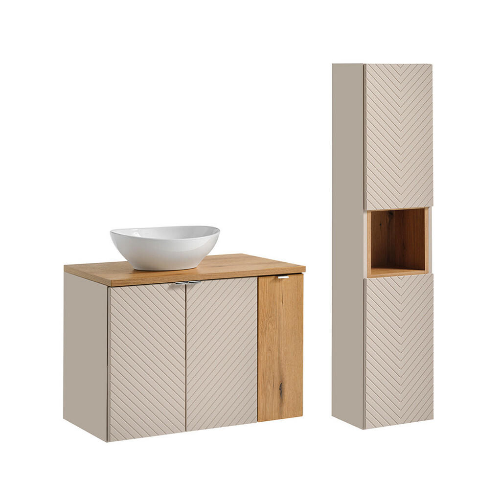 Petits-meubles KOUPELNOVÝ NÁBYTEK 80cm Manoa 2er-Set Kašmír - dřevo