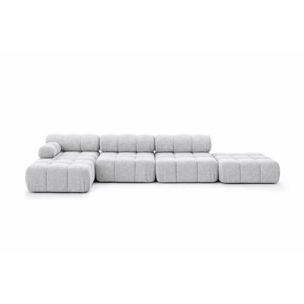 Kaiser Möbel ROHOVÁ SEDAČKA ve tvaru L XL, tkanina Bouclé Abriamo, Světle šedá, Levá strana, Selia L XL