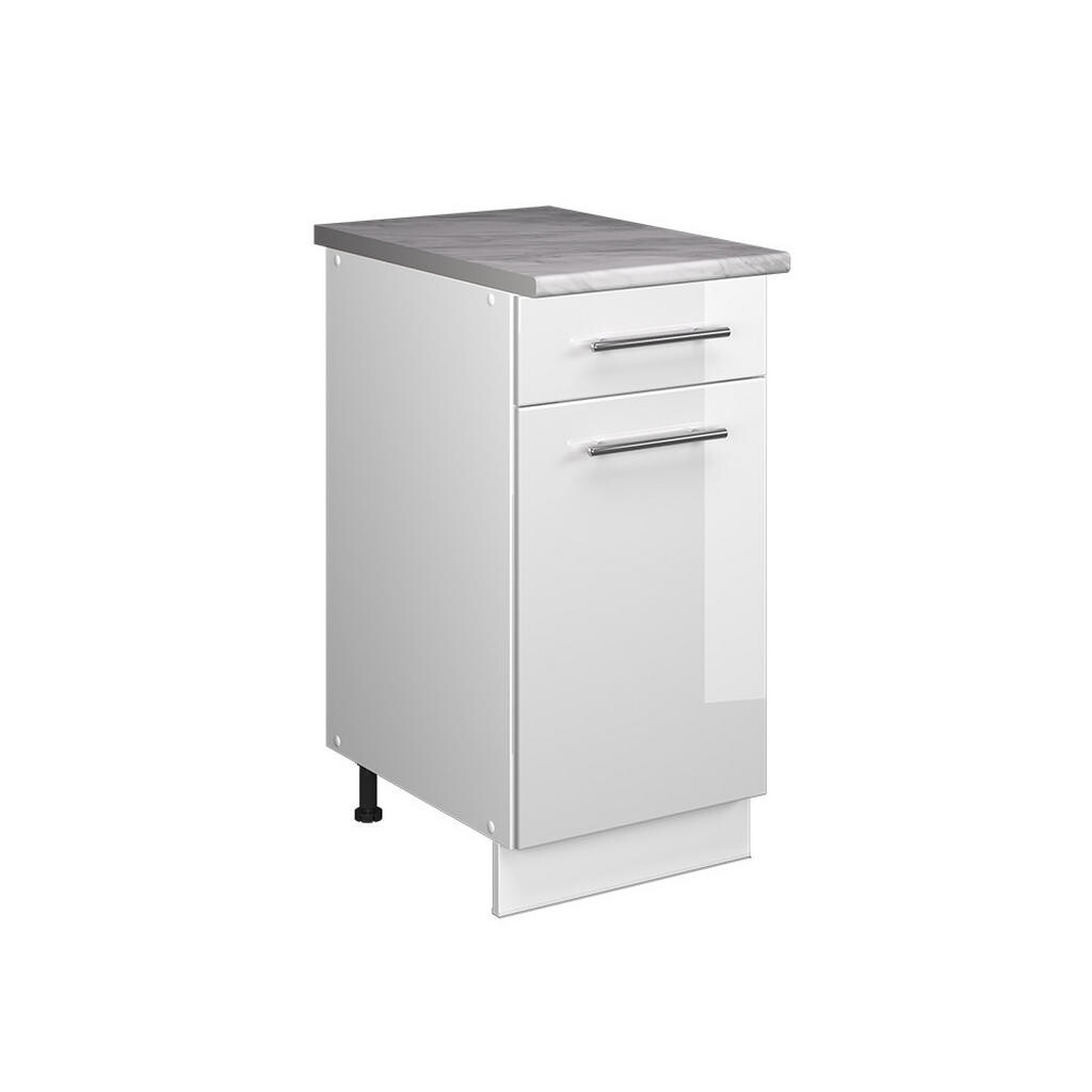 Vicco SPODNÍ SKŘÍŇKA PRO DŘEZ/VARNOU DESKU Fame-Line, Bílá vysoký lesk/Bílá, 40 cm, PD Mramor