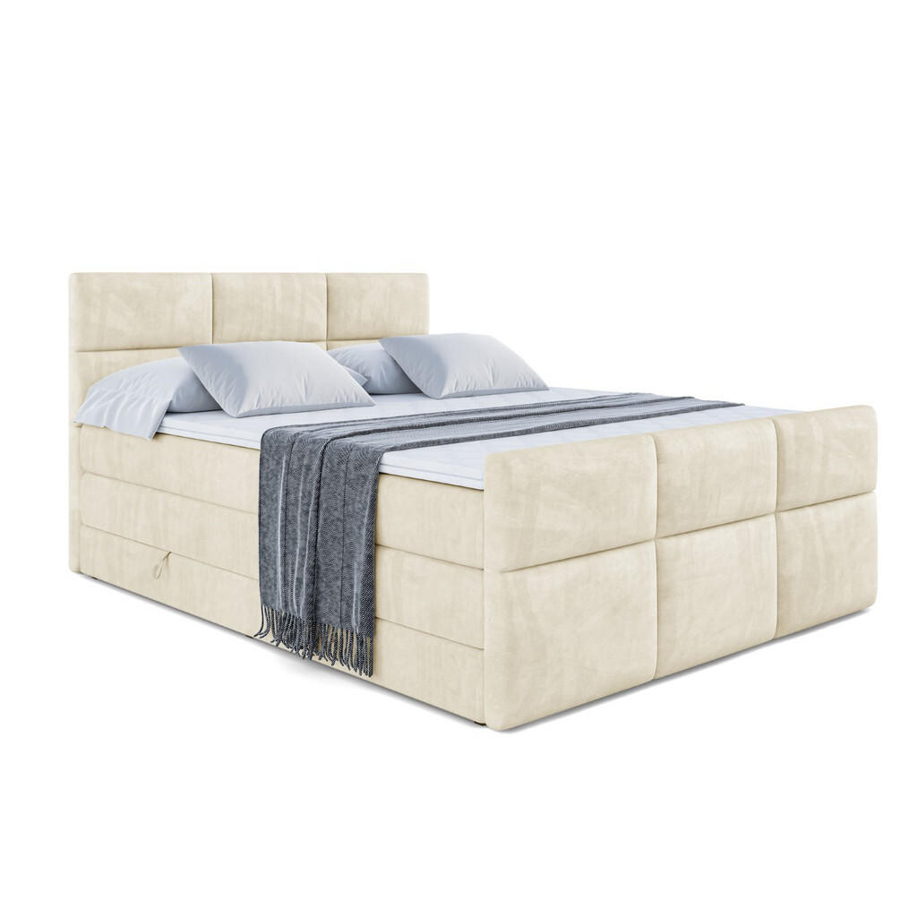 ALTDECOR POSTEL boxspring OHIO-Z KING – 140x200 – H3/H4 – béžová