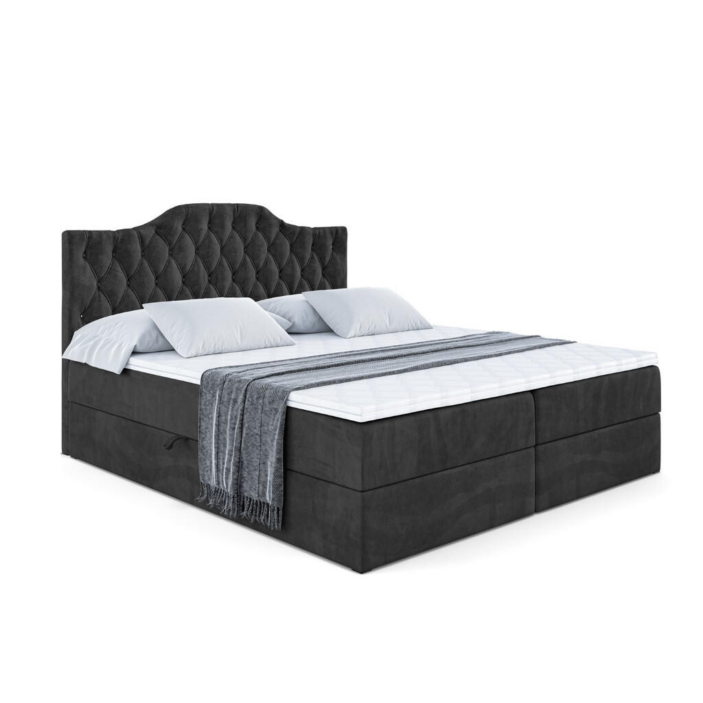 ALTDECOR AMERICKÁ postel s matrací H3 a roštem – VILA-1 – 120 × 200 cm, černá