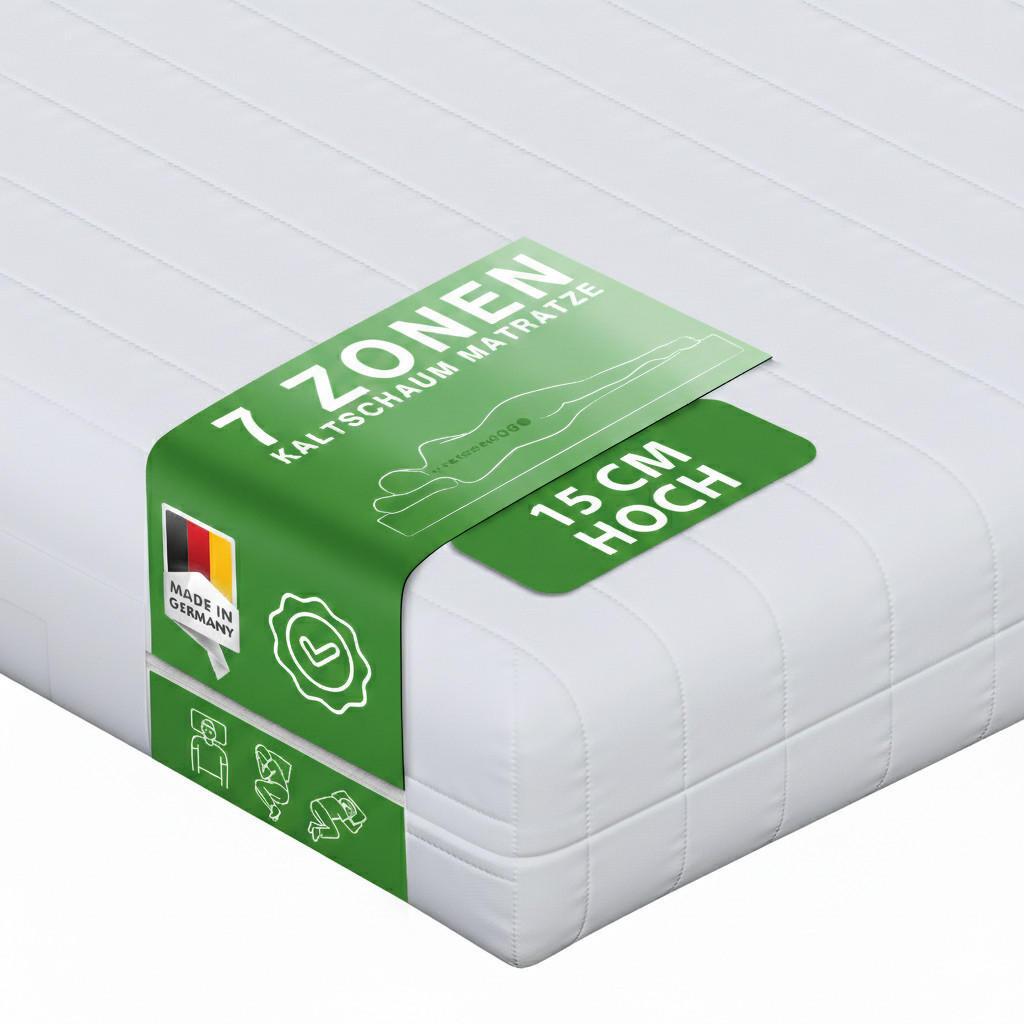 Schlaftroll MATRACE 90x190 H2/H3 – 7zónová matrace ze studené pěny, oboustranná, pratelný potah