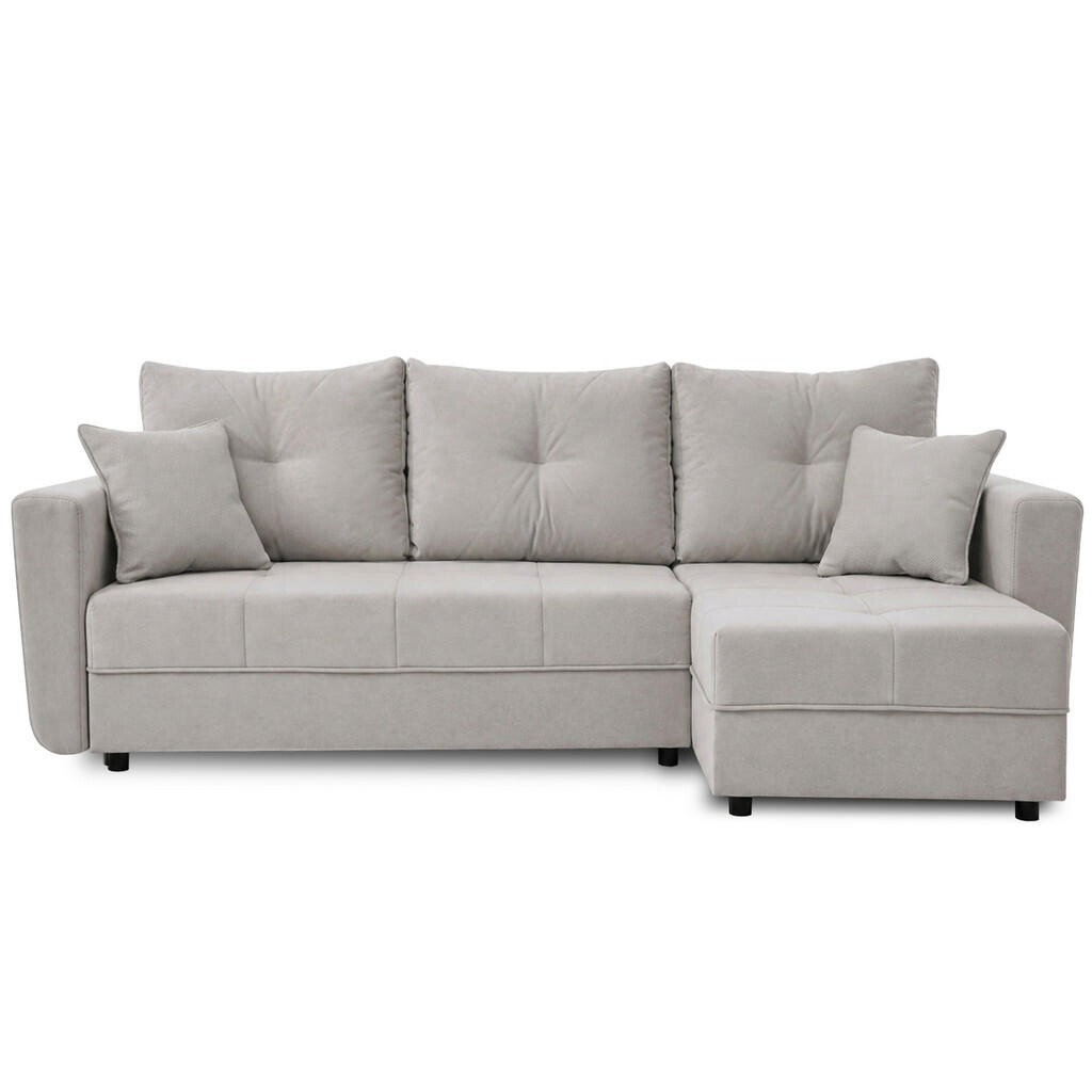 Beautysofa ROHOVÁ ROZKLÁDACÍ POHOVKA Verona s úložným prostorem a univerzální lenoškou, 240 cm, béžová