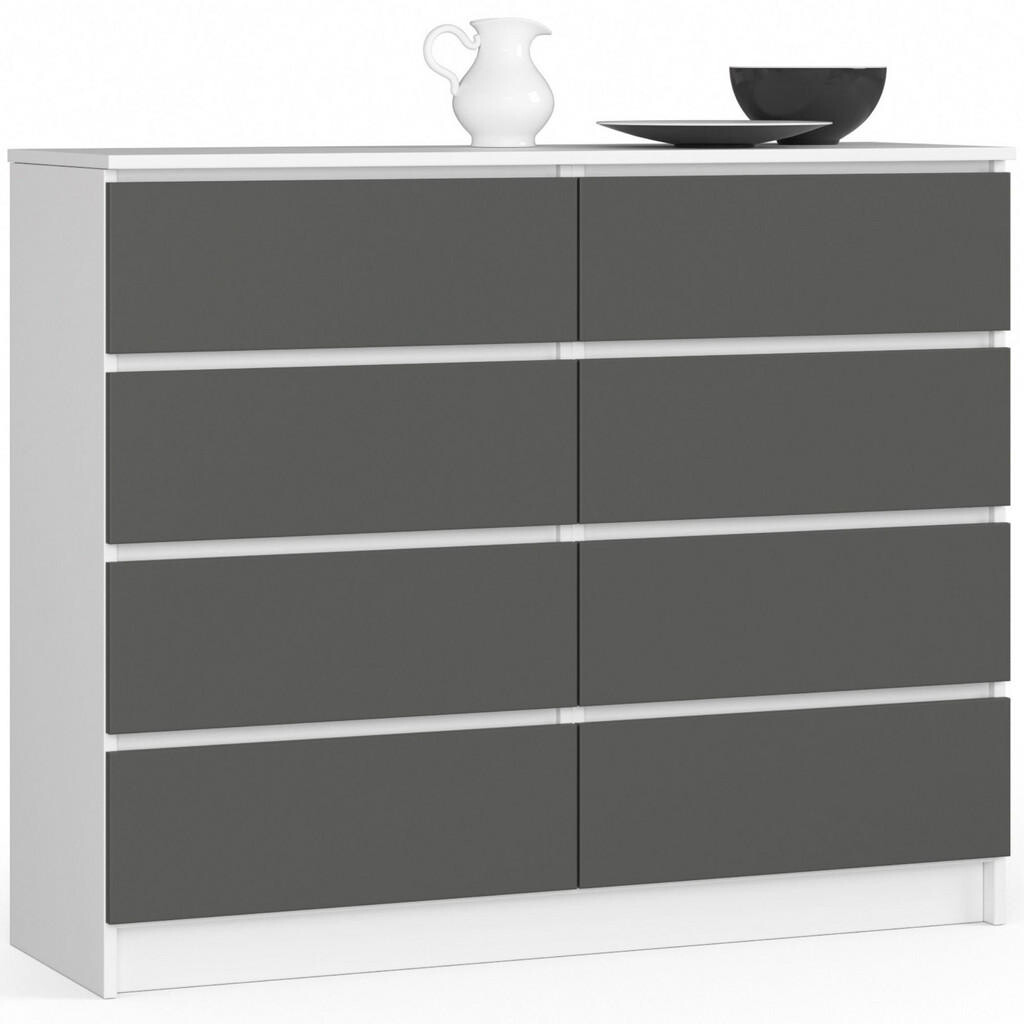 RAUMHIRSCH FURNITURE KOMODA bílá, grafitově šedá 99/120/40