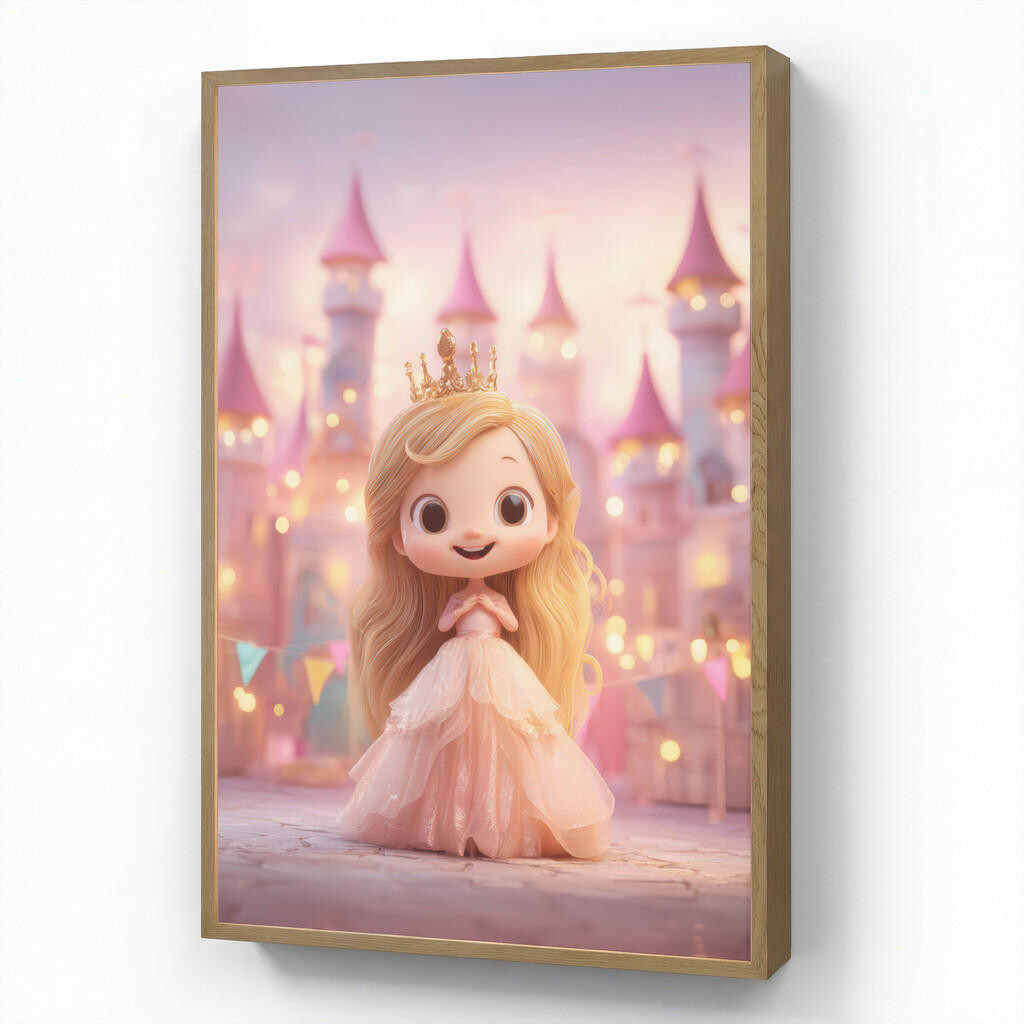 OnlyWow DOBÍJECÍ NOČNÍ LAMPIČKA Princezna - Růžová - Zámek 60x90 cm