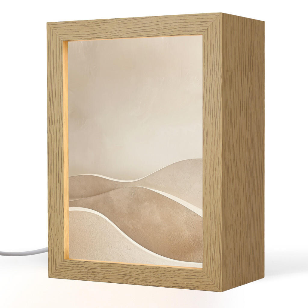 OnlyWow STOLNÍ LAMPA Béžová - Příroda - Abstraktní - Moderní 15x20 cm