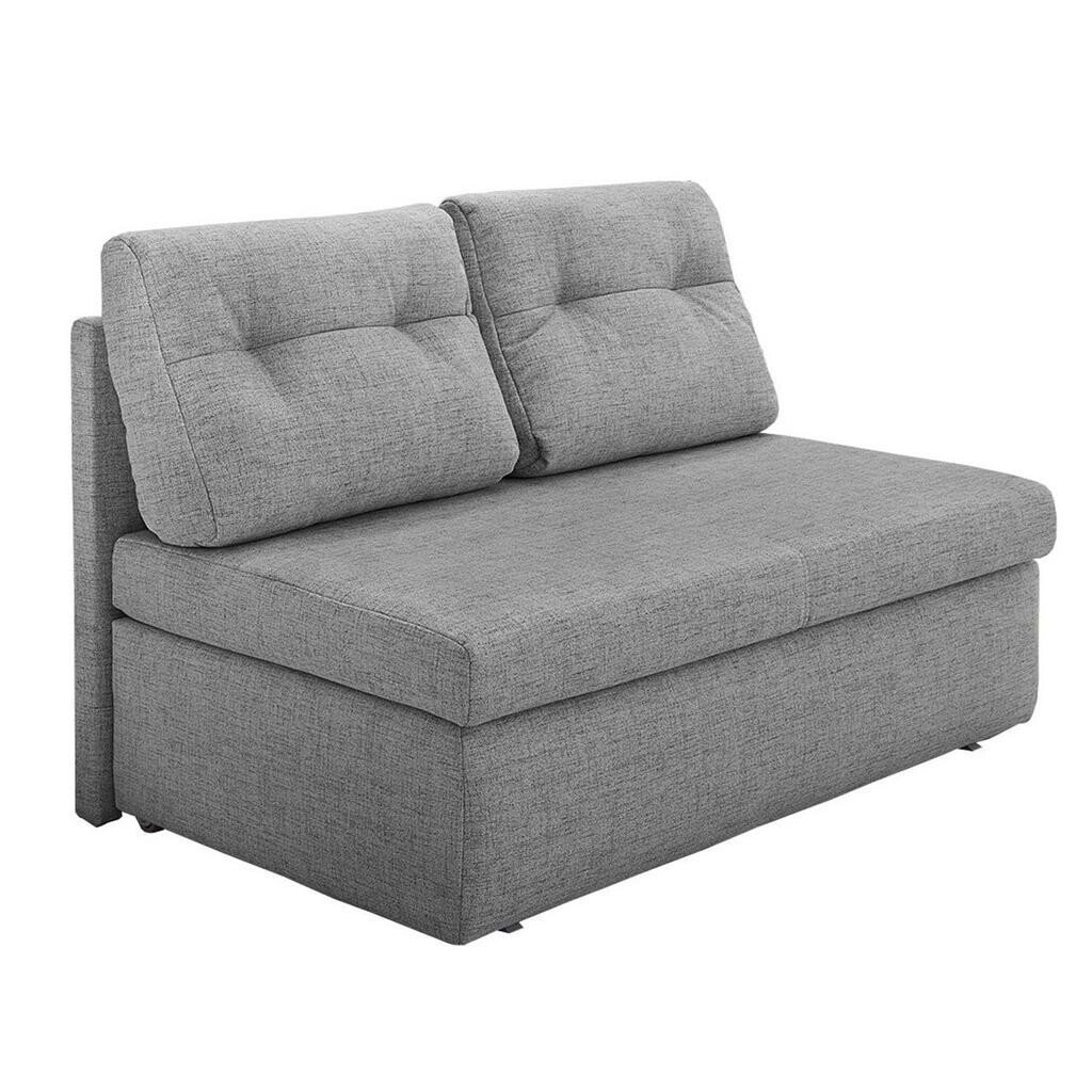 luma-home ROZKLÁDACÍ POHOVKA s úložným prostorem, Š136/H85/V86 cm, ležecká plocha 130×193 cm, mikrovlákno světle šedá / 15120