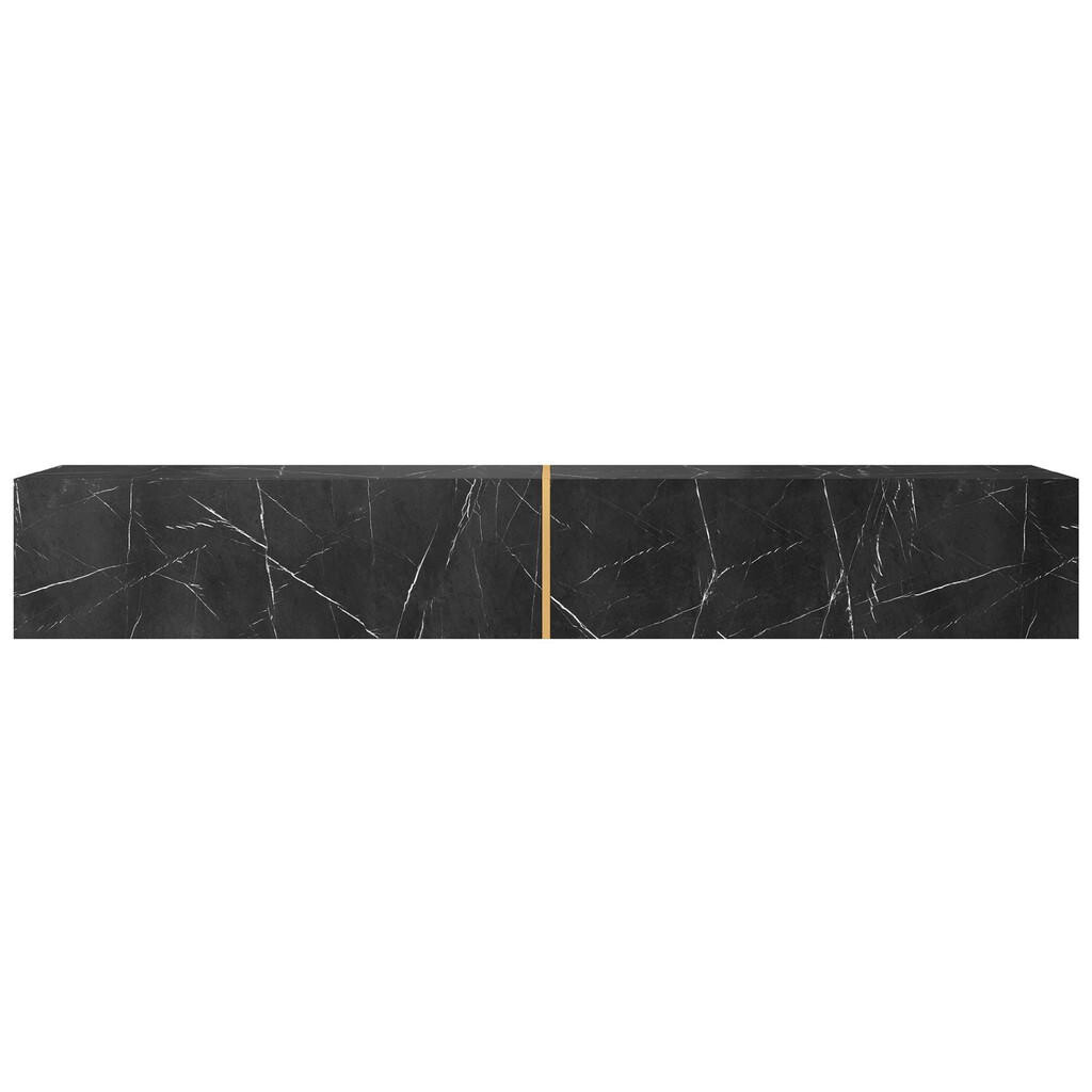 Selsey TV stolek Bisira černý mramorový dekor / zlatý 200/30/32 cm