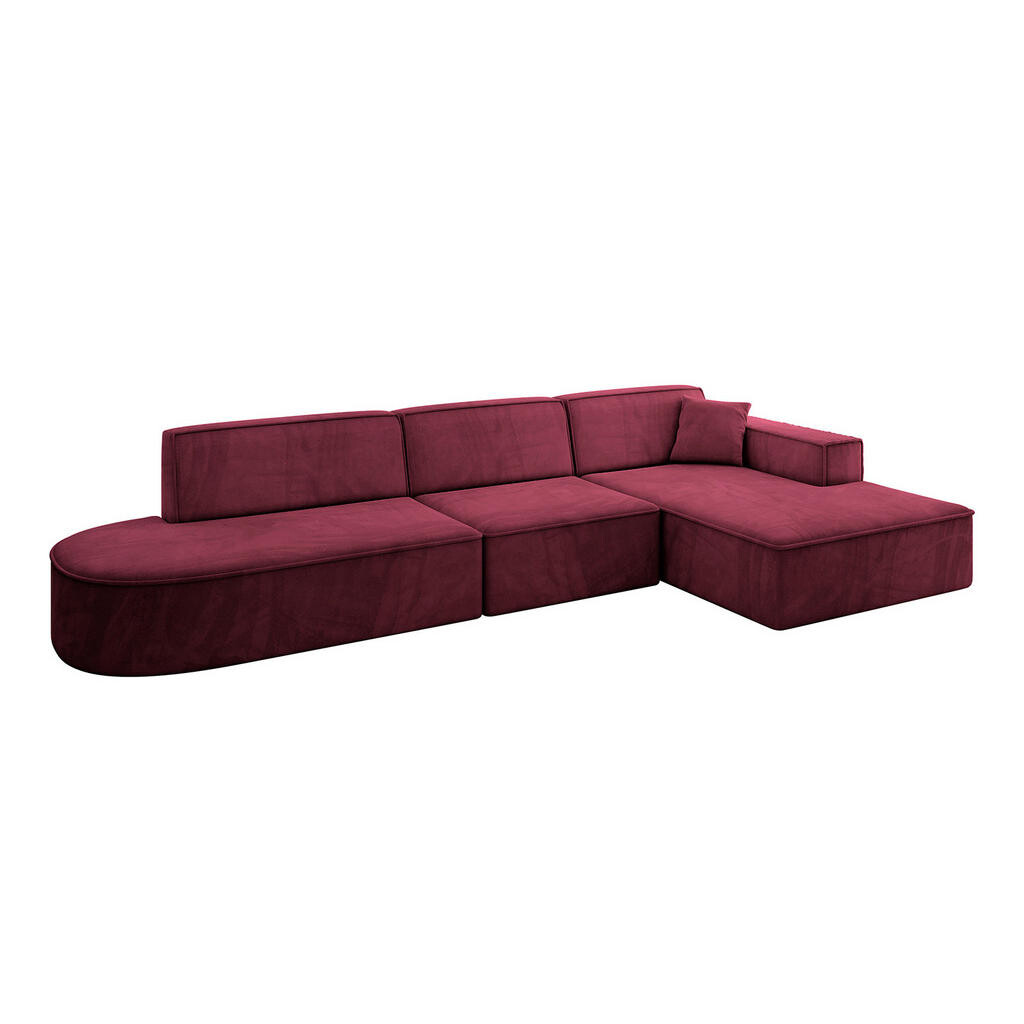 ALTDECOR ROHOVÁ SEDACÍ SOUPRAVA s otomanem vpravo IREA-L2-v4 – 327 x 165 x 77 cm, bordó