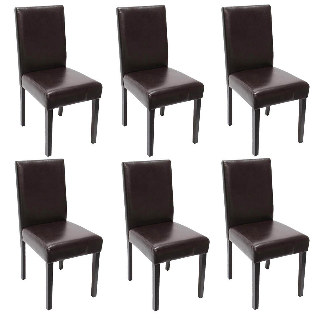 MCW JÍDELNÍ ŽIDLE Hnědá, tmavě hnědá, sada 6 kusů