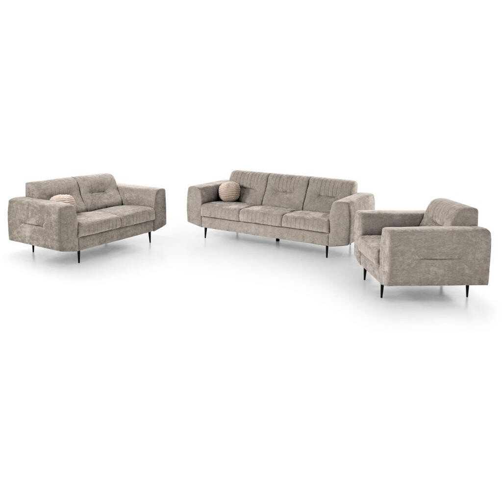 Beautysofa SEDACÍ SOUPRAVA Venezia s kovovými nohami, béžová