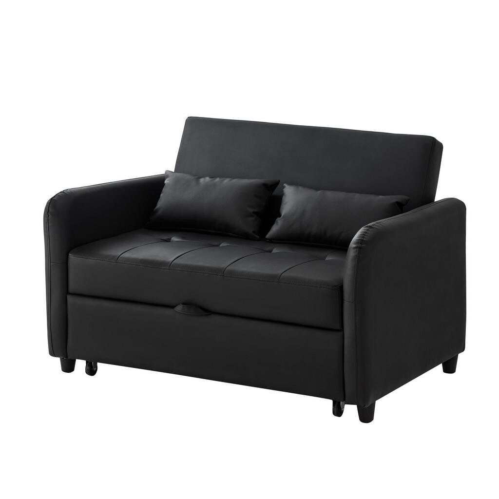 Redom ROZKLÁDACÍ pohovka 156/100 cm s 3stupňově nastavitelnou opěrkou, voděodolným PU a snadným rozkladem, Antická černá