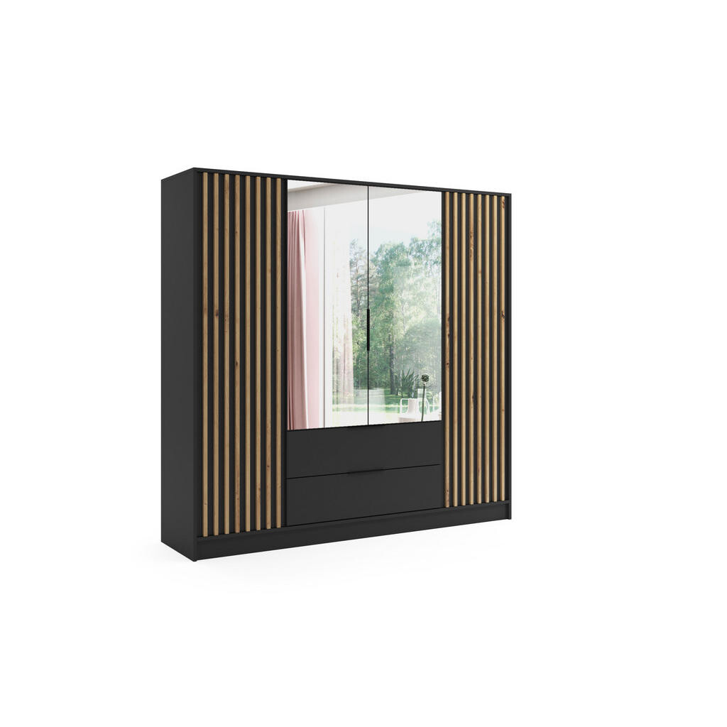 ALTDECOR ŠATNÍ SKŘÍŇ NERA – 200 cm – černá | dub artisan