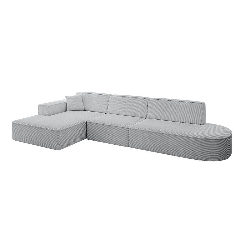 ALTDECOR ROHOVÁ SEDACÍ SOUPRAVA s otomanem vlevo IREA-L2-v4 – 327 × 165 × 77 cm šedá