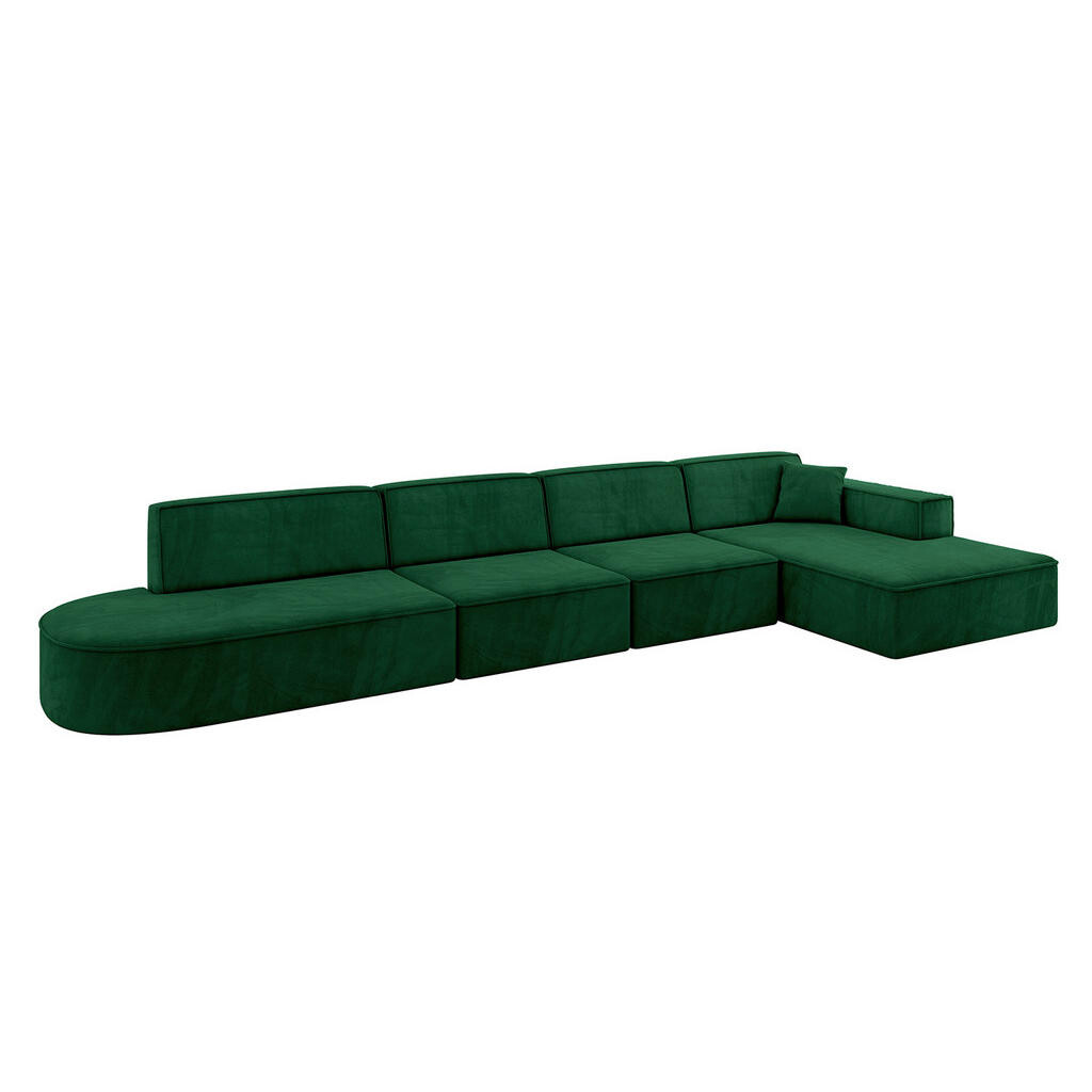 ALTDECOR ROHOVÁ SEDACÍ SOUPRAVA s otomanem vpravo IREA-L3-v4 – 413 × 171 × 79 cm, zelená