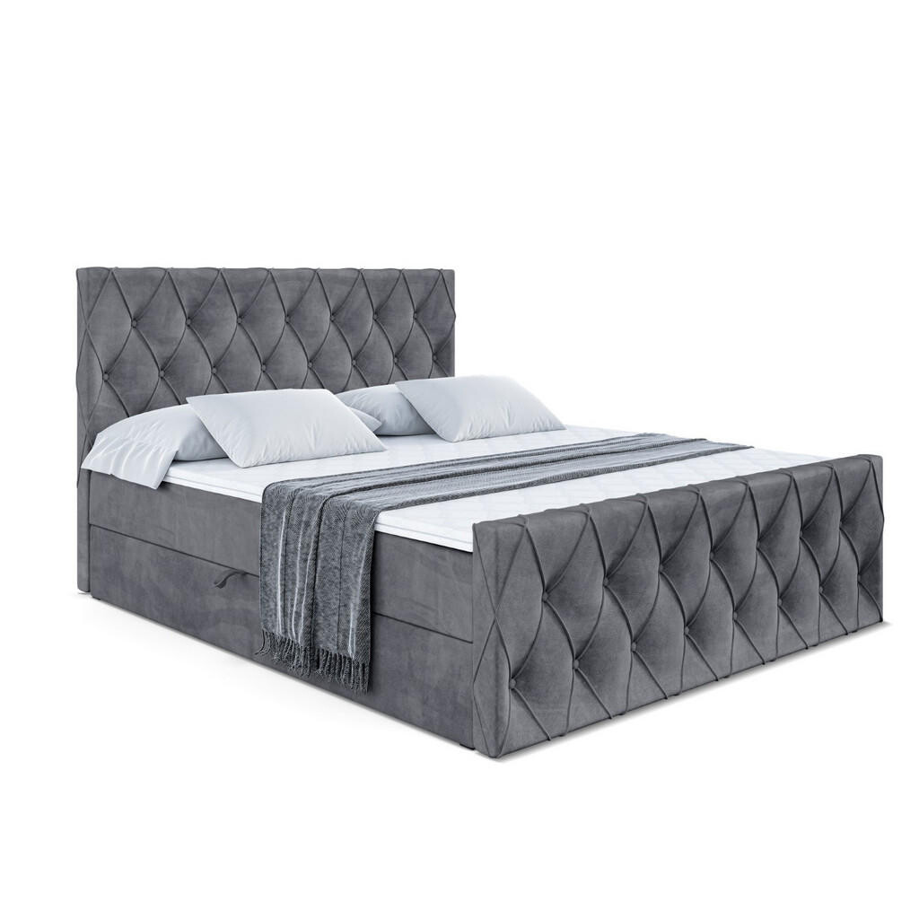 ALTDECOR AMERICKÁ postel AMAY-Z – 200 x 200 cm – H3 – tmavě šedá