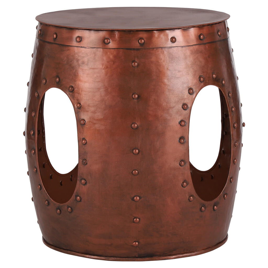 WOMO-DESIGN ODKLÁDACÍ STOLEK kulatý Ø38x45 cm měděná barva Unikát z kovu