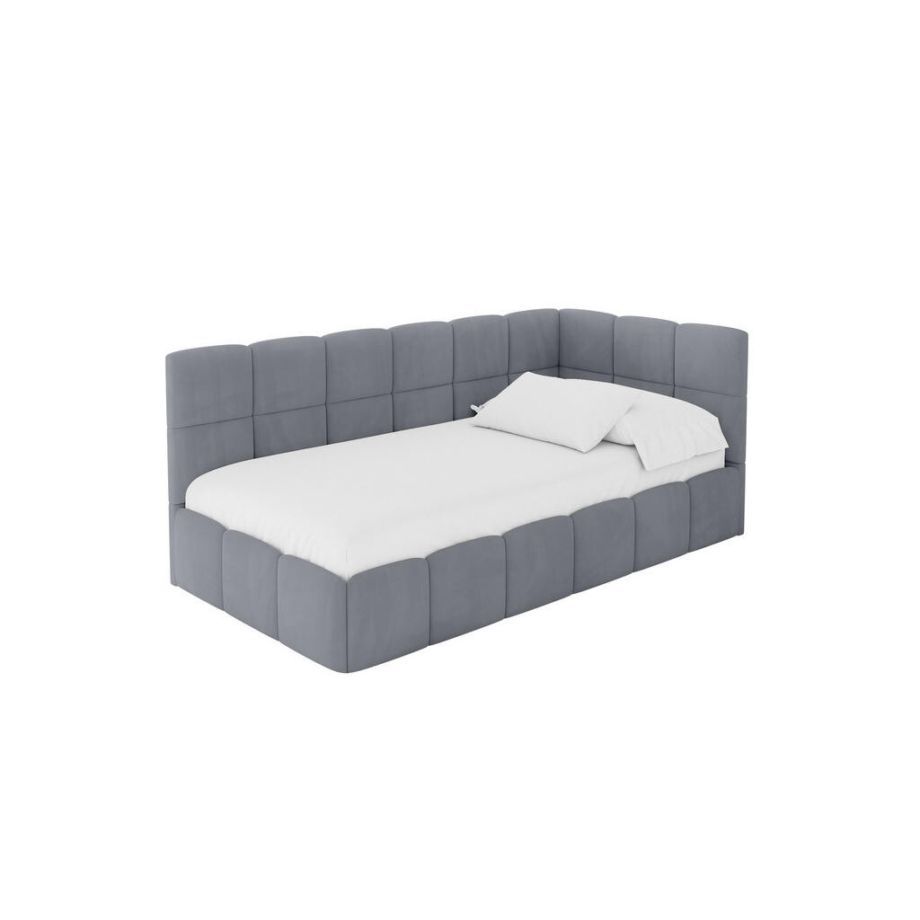 ALTDECOR JEDNOLŮŽKOVÁ POSTEL pro mládež s úložným prostorem vlevo, s matrací - LIVY 80x200 šedá