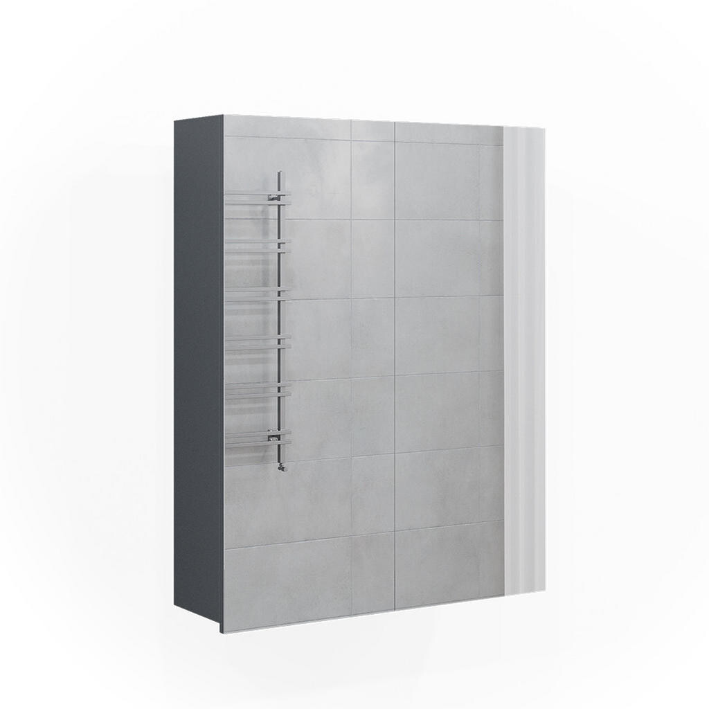 Vicco KOUPELNOVÁ ZRCADLOVÁ SKŘÍŇKA Fredd Antracitový vysoký lesk 60 x 77 cm