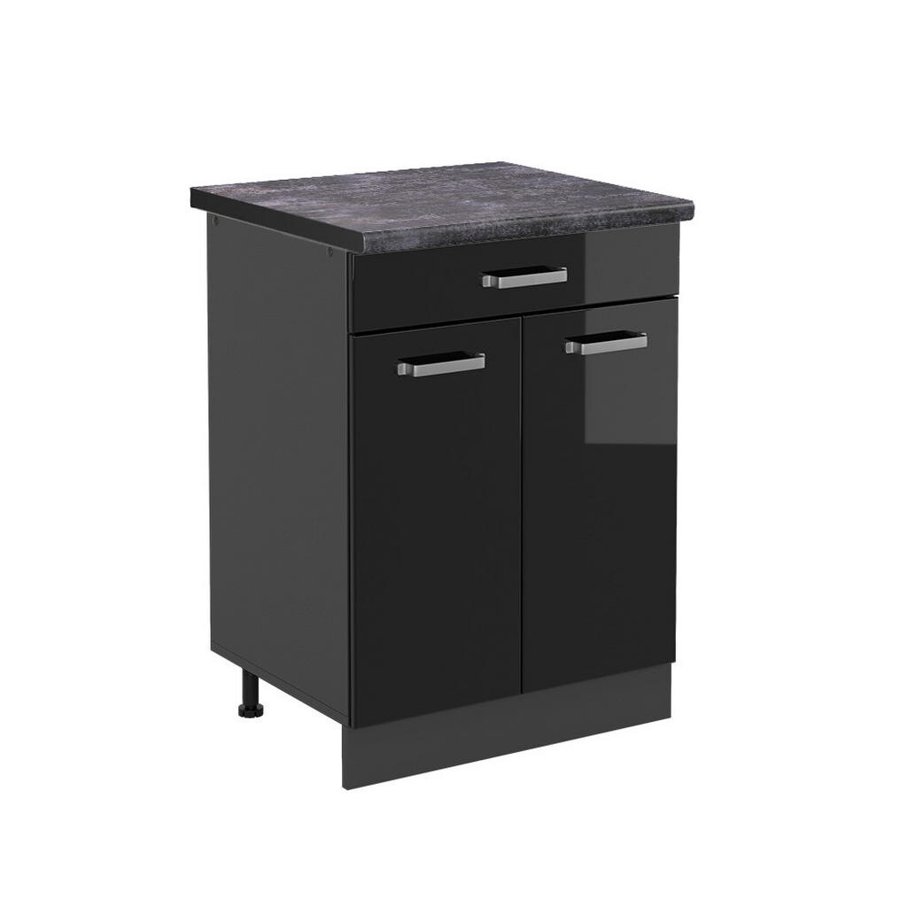 Vicco SPODNÍ SKŘÍŇKA KUCHYŇSKÉ LINKY R-Line Černý vysoký lesk 60 cm , AP Anthracite