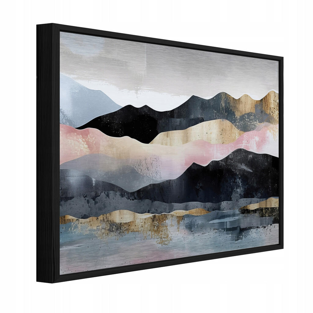 Wallarena ZARÁMOVANÉ obrazy horská krajina černá 150x100 cm