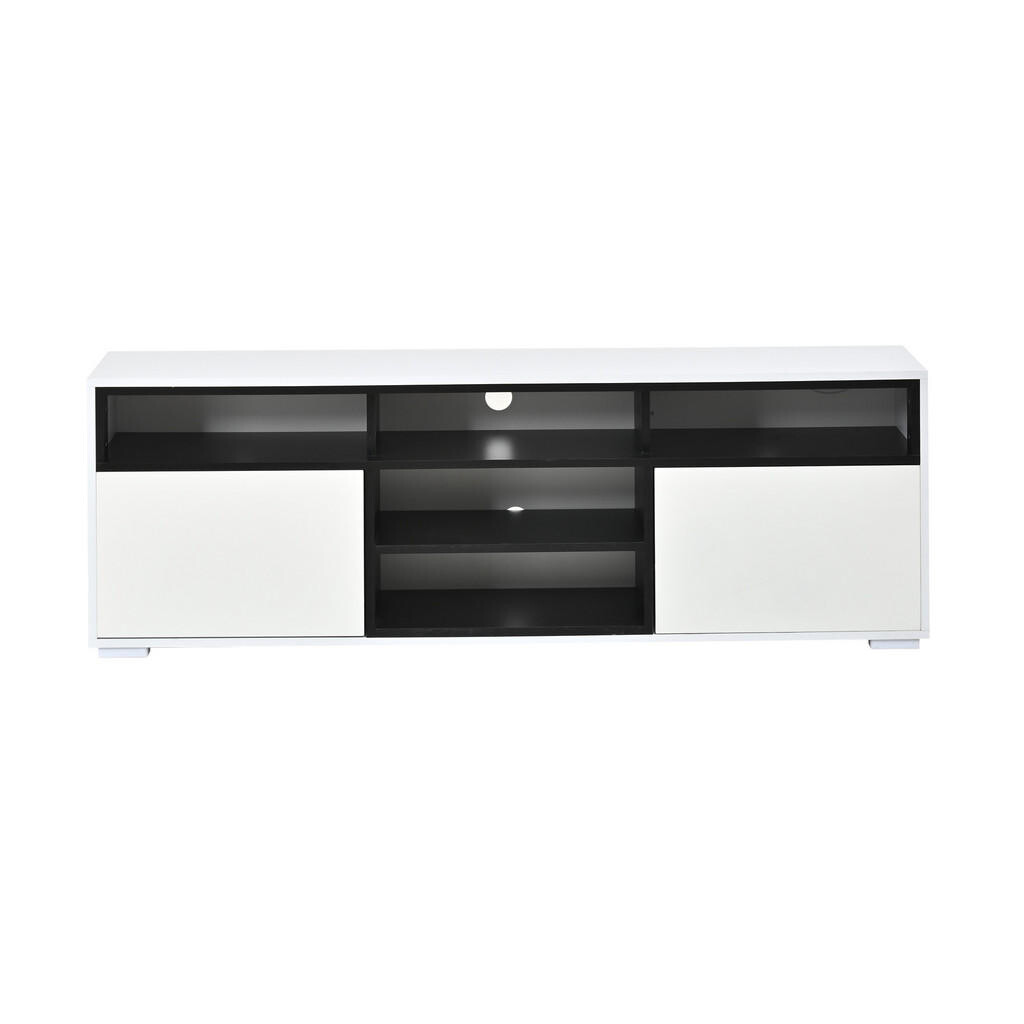 FLIEKS NÍZKÁ KOMODA LED Lesk 150 cm 8 Polic