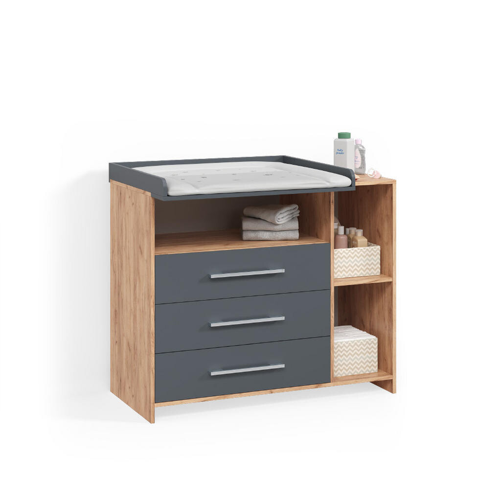 Livinity® KOMODOVÝ PŘEBALOVACÍ STŮL Torino Anthracite/Sonoma se zásuvkami