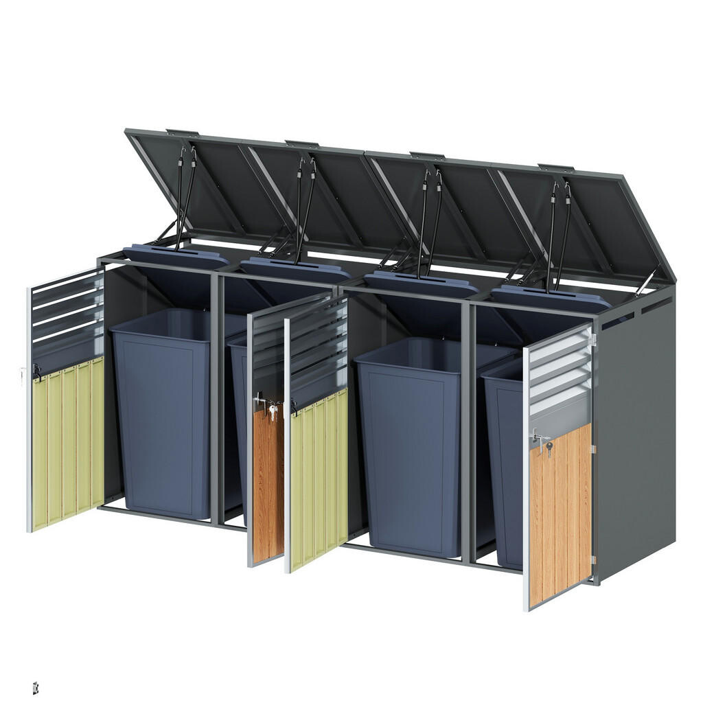 FLIEKS BOX NA ODPADKOVÉ NÁDOBY, 4 dveře, lamelový design