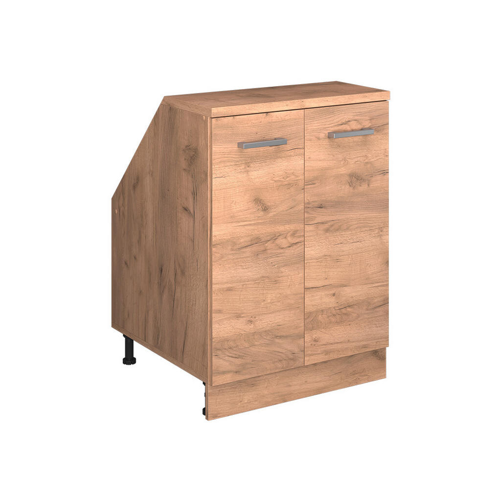 Vicco KUCHYŇSKÁ SKŘÍŇKA POD ŠIKMOU STŘECHU R-Line Zlatý mocný dub 60 cm se 2 dveřmi, korpus skříně hloubka 60 cm