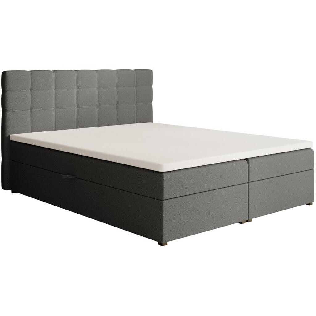 Beautysofa ČALOUNĚNÁ postel Topiq I 164/203/103, tmavě šedá, bouclé látka