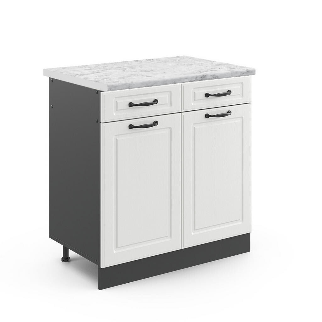 Vicco SPODNÍ SKŘÍŇKA KUCHYŇSKÉ LINKY R-Line Bílý venkovský dům 80 cm , PD Mramor