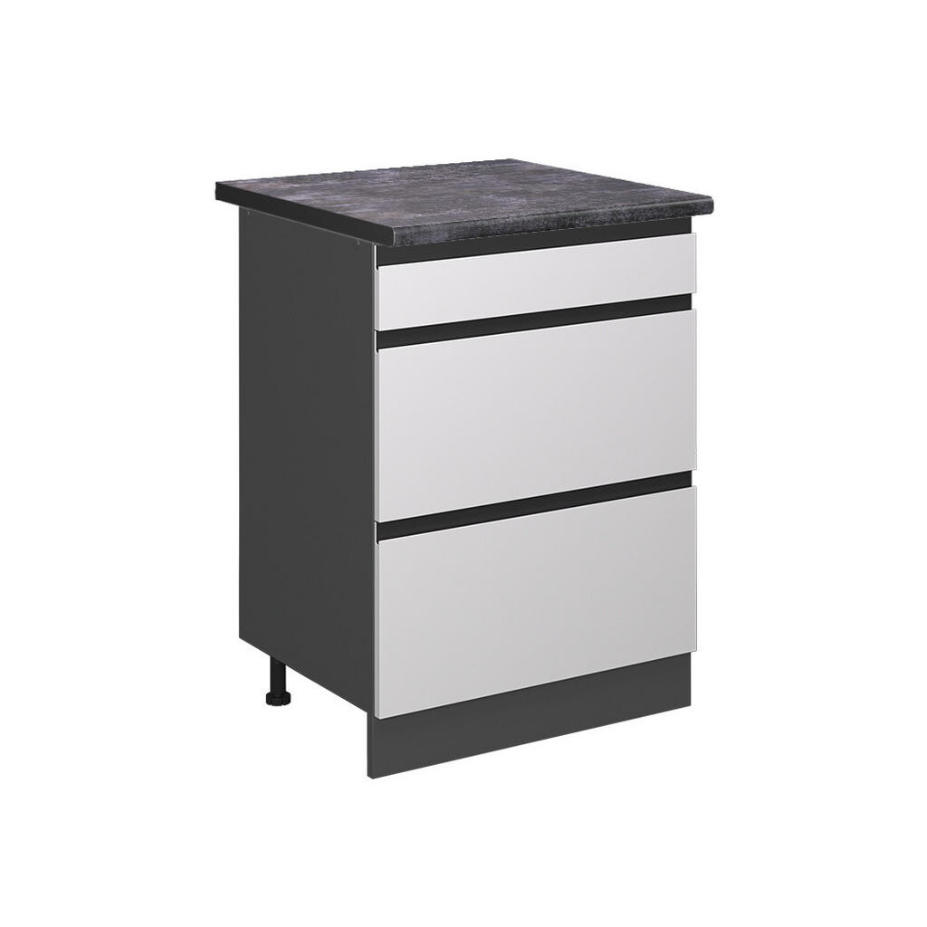 Vicco SPODNÍ SKŘÍŇKA KUCHYŇSKÉ LINKY R-Line Bílá 60 cm se zásuvkami, PD Antracit