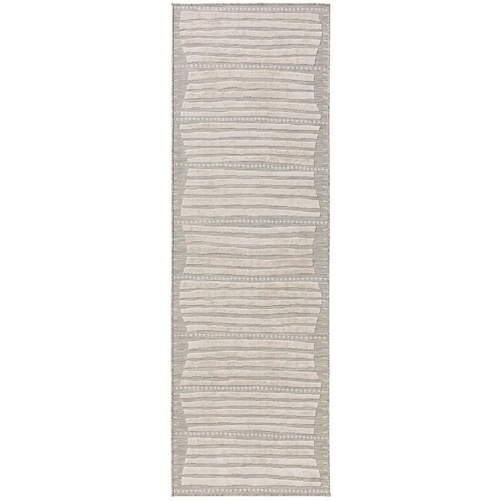 benuta VNITŘNÍ a venkovní běhoun Flora Šedá 80x250 cm