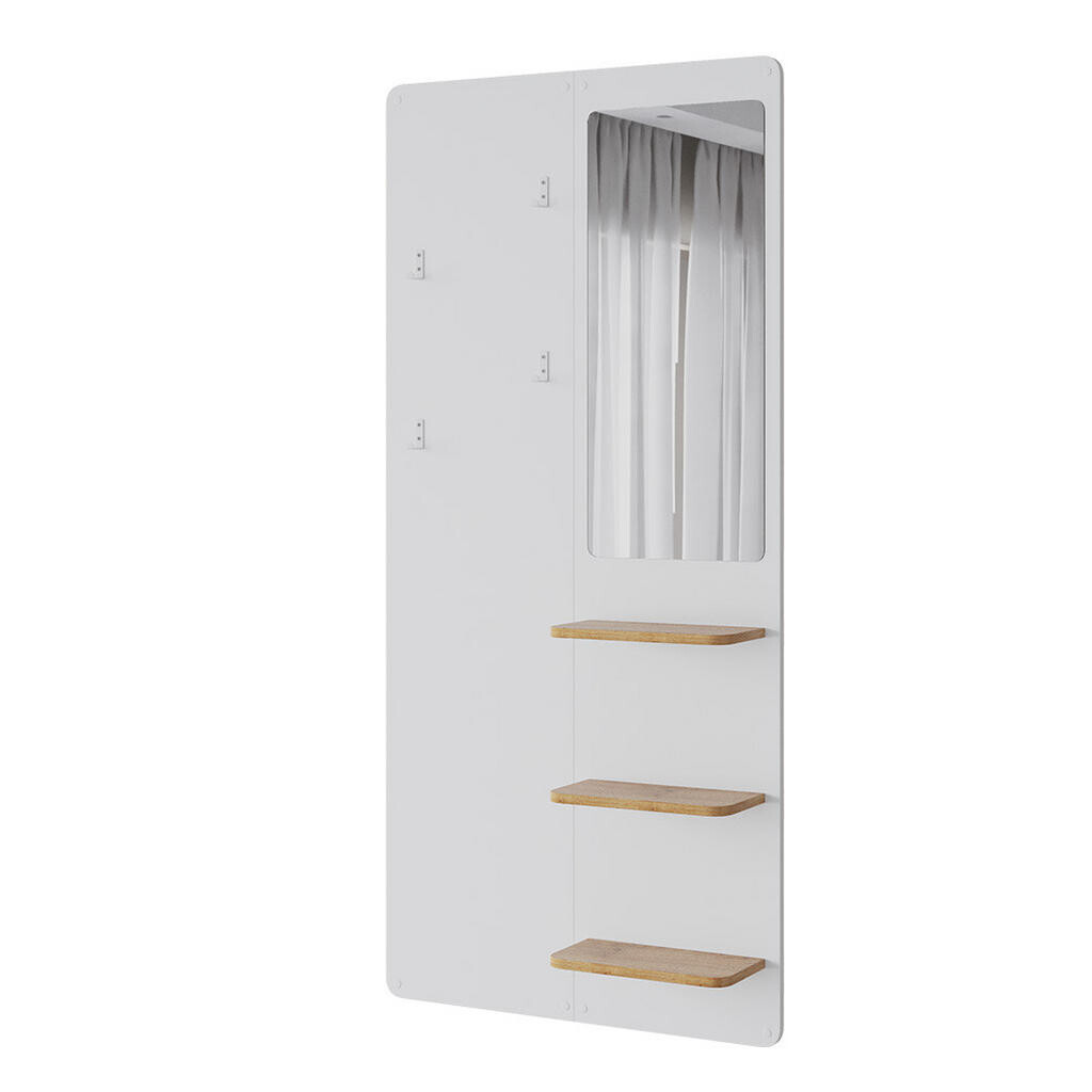 Vicco NÁSTĚNNÝ VĚŠÁK Jochen Bílá/dub 70 x 150 cm se zrcadlem