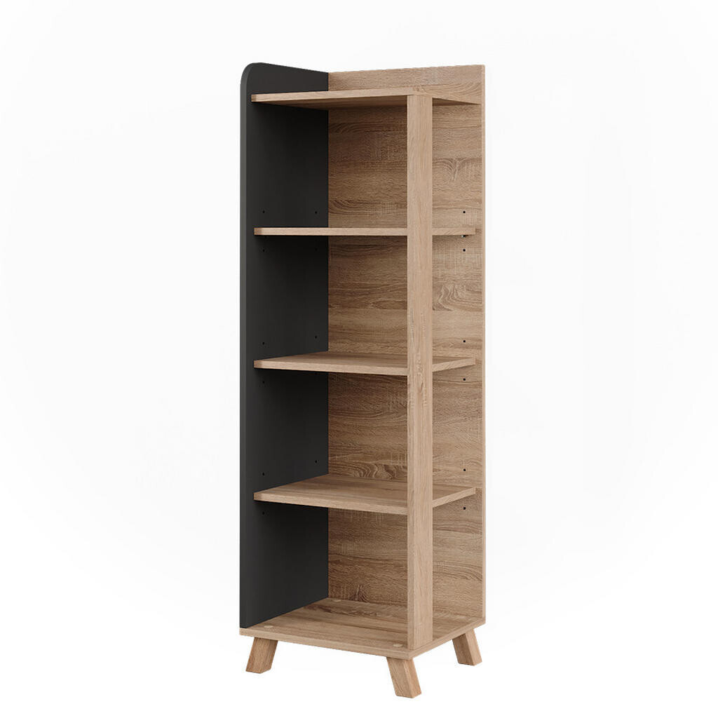 Vicco KOUPELNOVÁ POLIČKA Karen Sonoma/antracit 40 x 128 cm se 4 přihrádkami